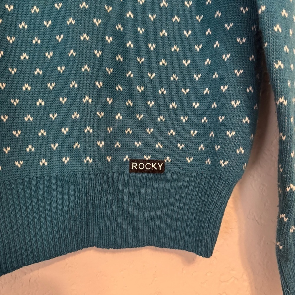 Rocky Retro Style Heart Printed Wool Blend Knit Sweater - Picture 5 of 8